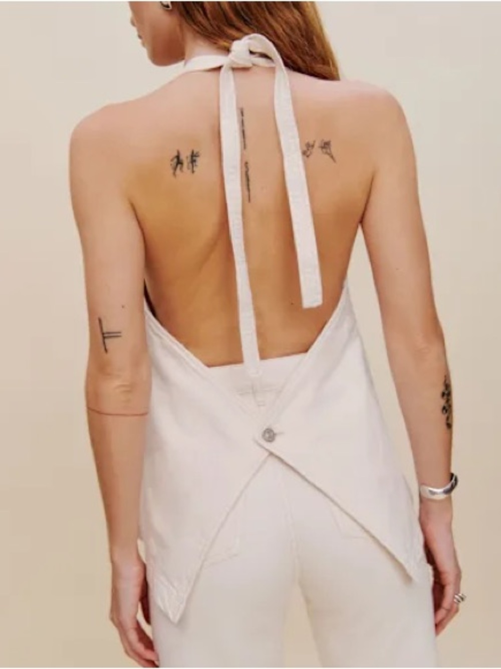 Reformation Brittany Denim Halter Top - Picture 2 of 5